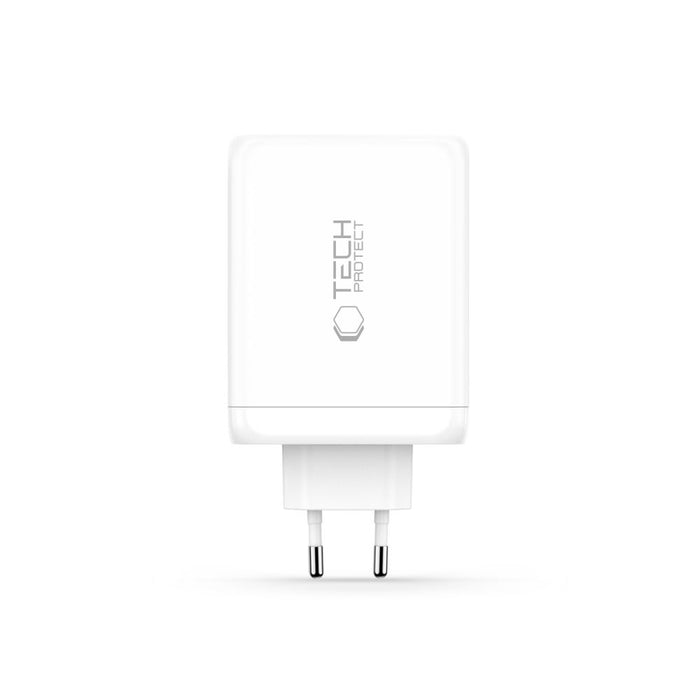 Tech-Protect NC200W-GaN 4-портово 200W зарядно за стена - бяло