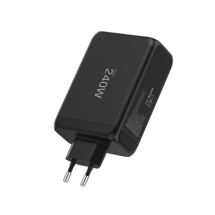Tech-Protect NC240W-GaN 4-портово 240W зарядно за стена - черно