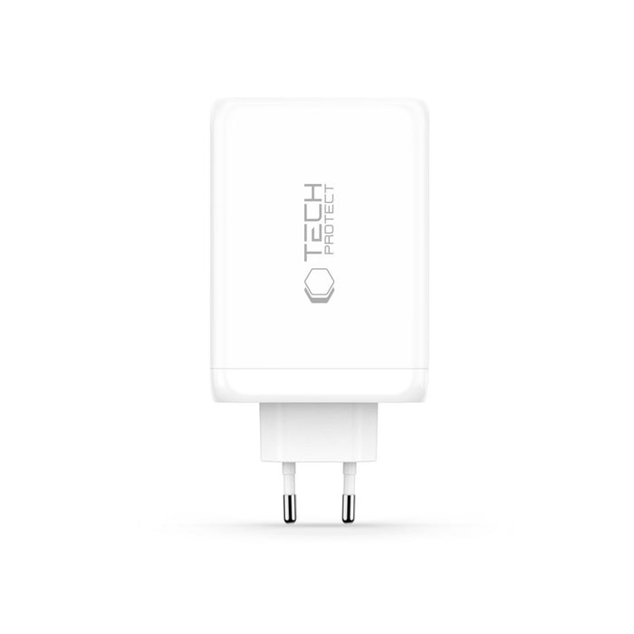 Tech-Protect NC240W-GaN 4-портово 240W зарядно за стена - бяло