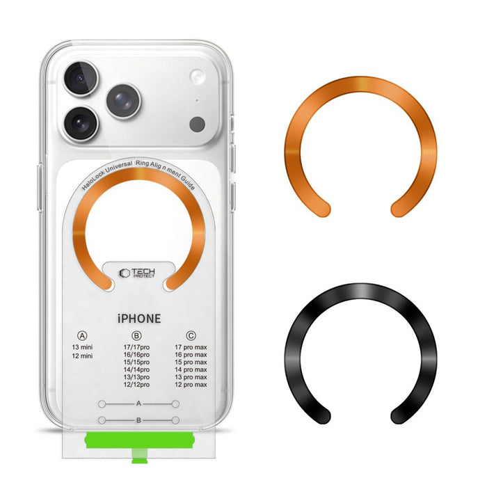 Магнитни пръстени Tech-Protect MMP-210 MagSafe, комплект от 2 броя - оранжеви/черни