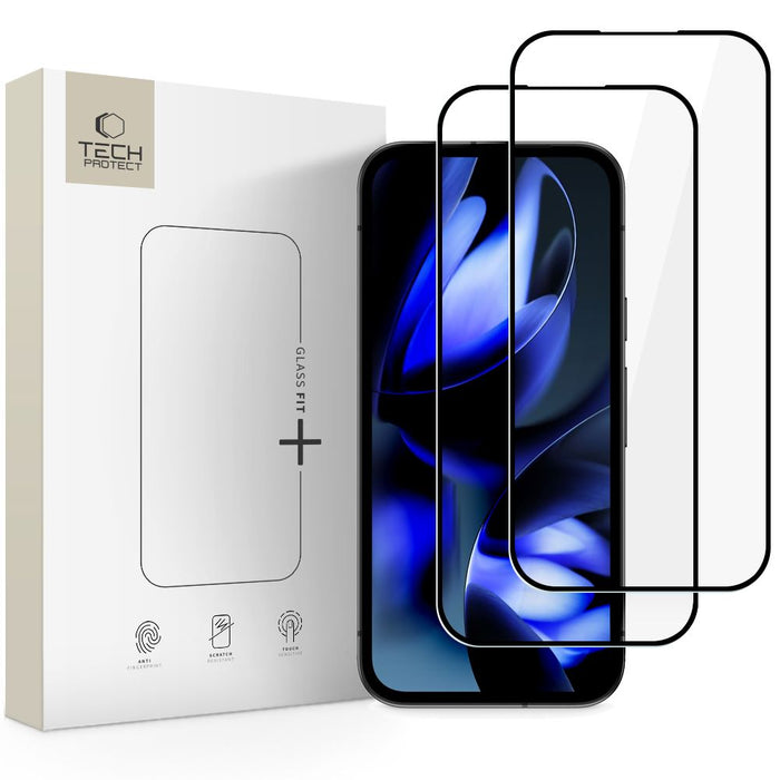 Tech-Protect Glass Fit+ 2 броя закалено стъкло за Google Pixel 9A / 20A - черно