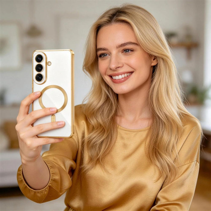 Кейс Tech-Protect MagFlex за Samsung Galaxy S26 - прозрачен златист