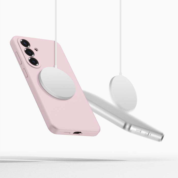 Силиконов калъф Tech-Protect MagSafe за Samsung Galaxy S26+ - розов