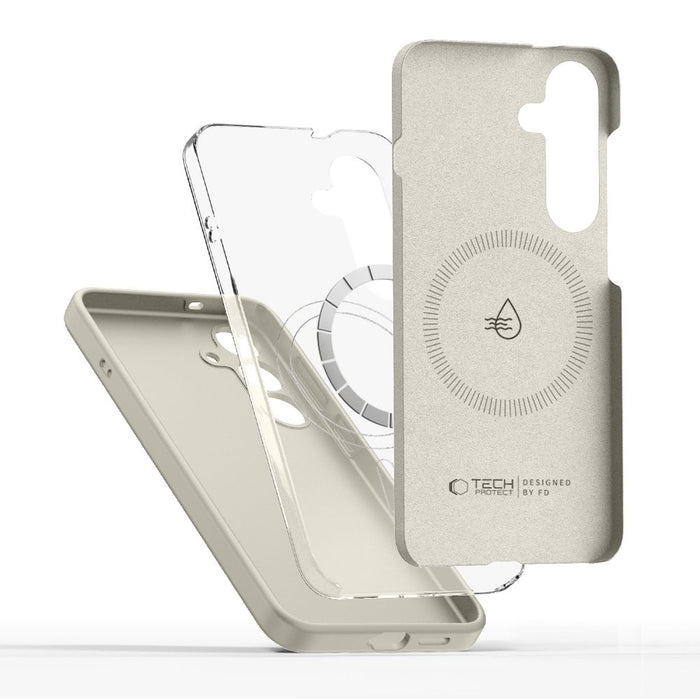 Силиконов калъф Tech-Protect MagSafe за Samsung Galaxy S26+ - бежов