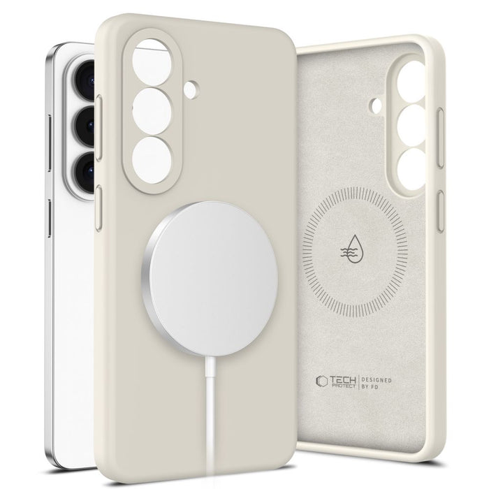 Силиконов калъф Tech-Protect MagSafe за Samsung Galaxy S26+ - бежов