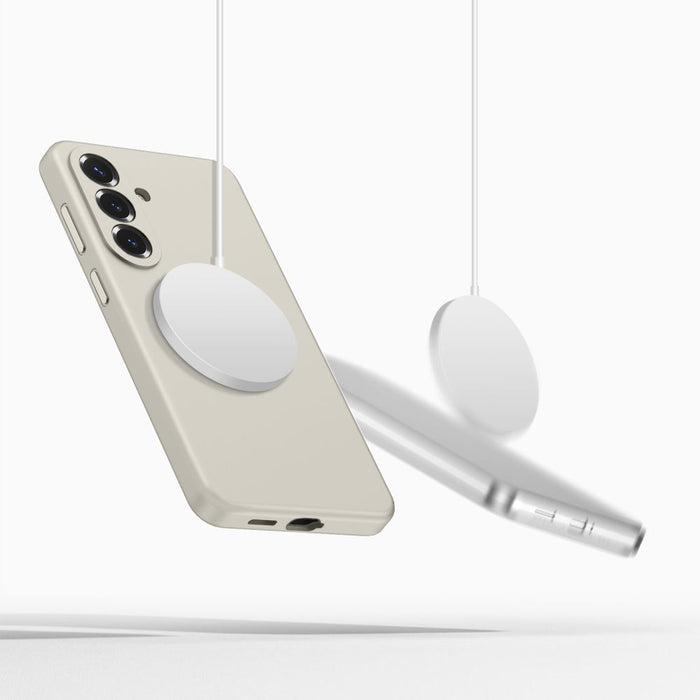 Силиконов калъф Tech-Protect MagSafe за Samsung Galaxy S26+ - бежов
