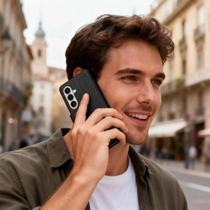 Калъф-портфейл Tech-Protect за Samsung Galaxy S26 - черен и червен