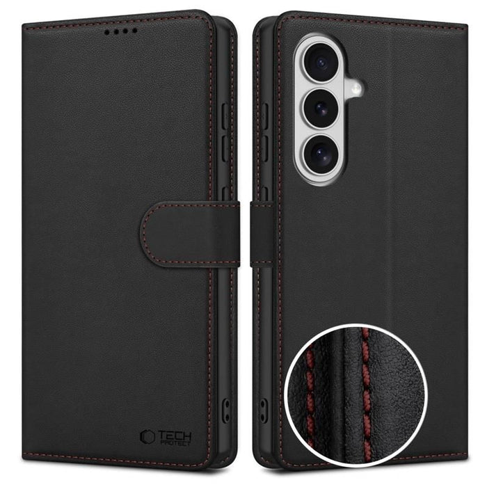 Калъф-портфейл Tech-Protect за Samsung Galaxy S26 - черен и червен