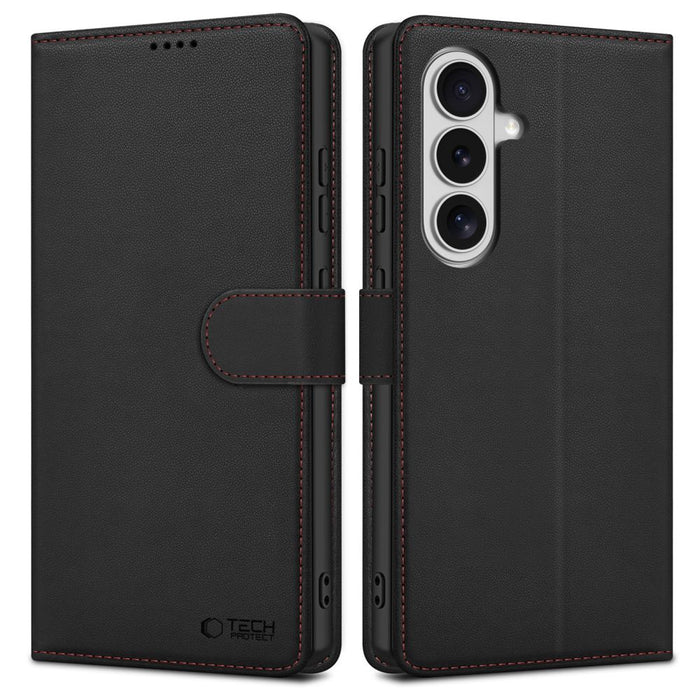 Калъф-портфейл Tech-Protect за Samsung Galaxy S26 - черен и червен