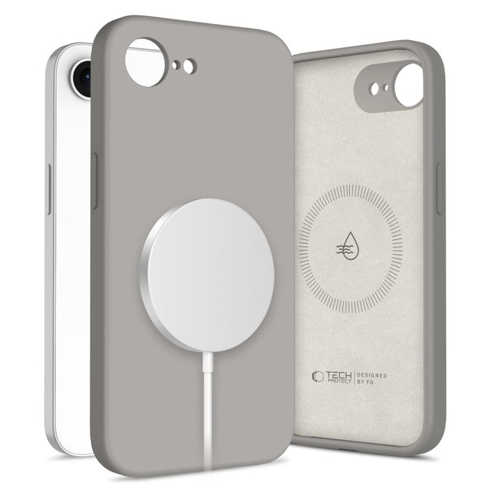 Силиконов калъф Tech-Protect MagSafe за iPhone 16E / 17E - сив