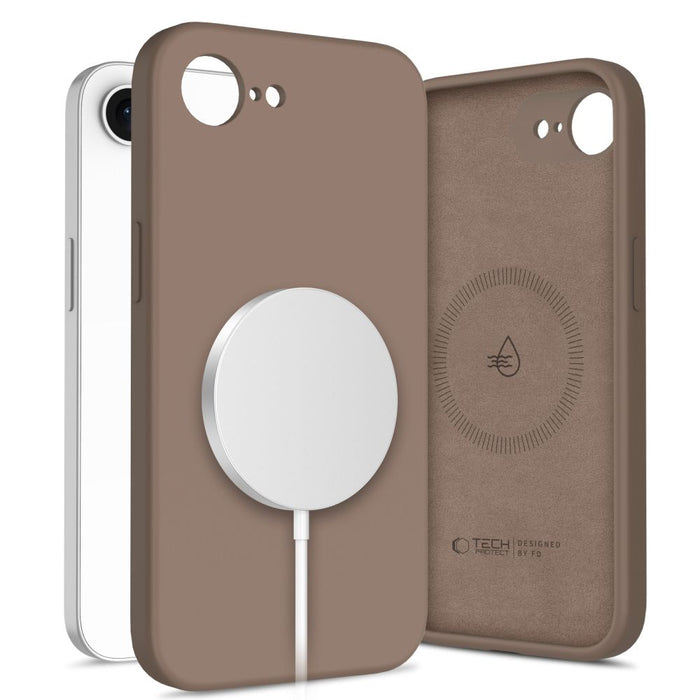 Силиконов калъф Tech-Protect MagSafe за iPhone 16E / 17E - кафяв