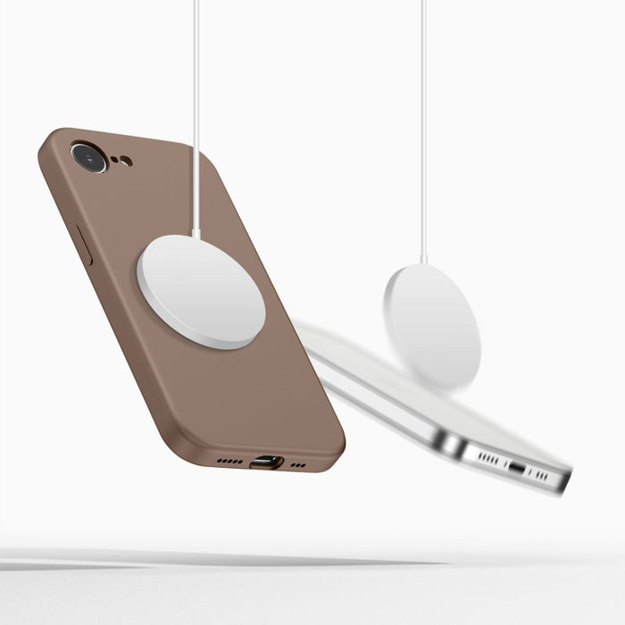 Силиконов калъф Tech-Protect MagSafe за iPhone 16E / 17E - кафяв