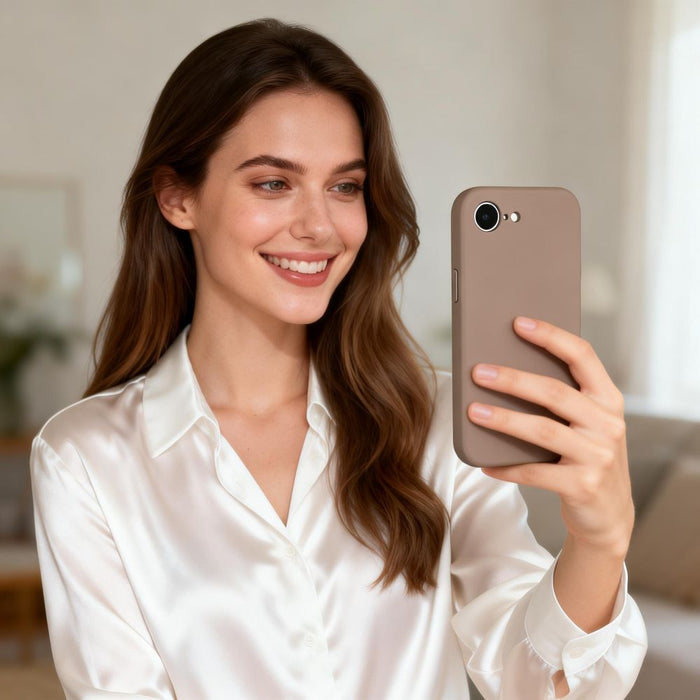 Силиконов калъф Tech-Protect MagSafe за iPhone 16E / 17E - кафяв