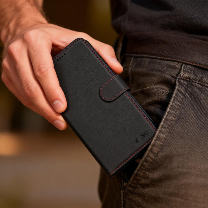 Калъф-портфейл Tech-Protect за Samsung Galaxy S26 Ultra - черен и червен
