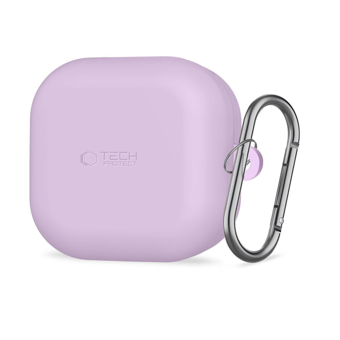 Силиконов калъф Tech-Protect с кука за Samsung Galaxy Buds 4 / 4 Pro - лилав