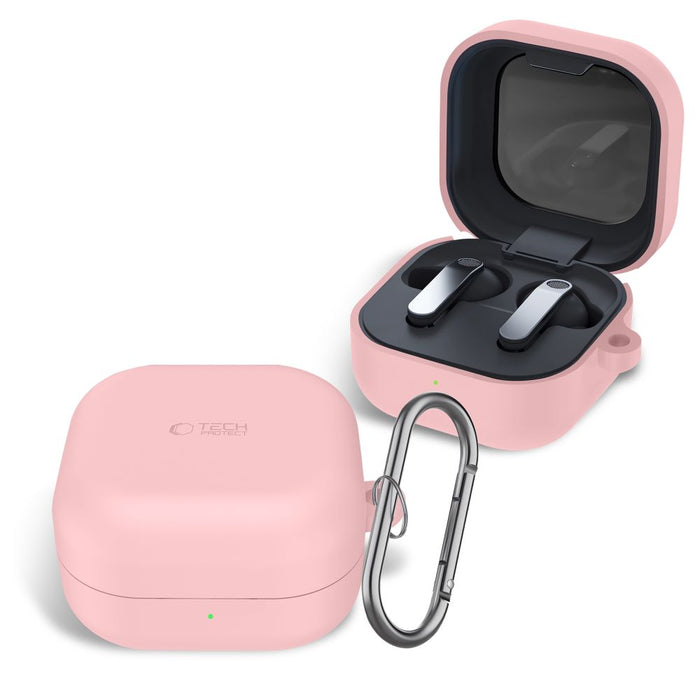 Силиконов калъф Tech-Protect с кука за Samsung Galaxy Buds 4 / 4 Pro - розов
