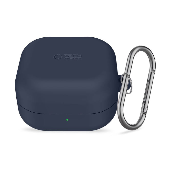 Силиконов калъф Tech-Protect с кука за Samsung Galaxy Buds 4 / 4 Pro - тъмносин