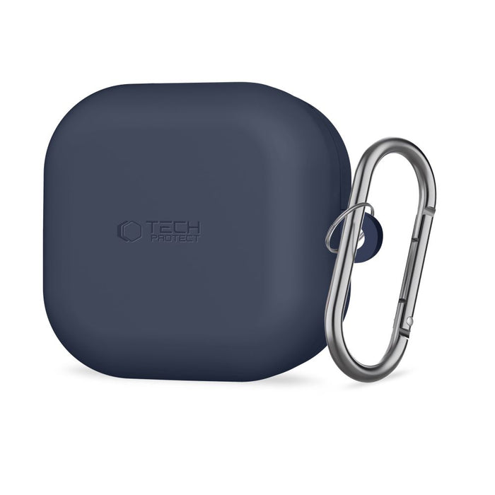 Силиконов калъф Tech-Protect с кука за Samsung Galaxy Buds 4 / 4 Pro - тъмносин