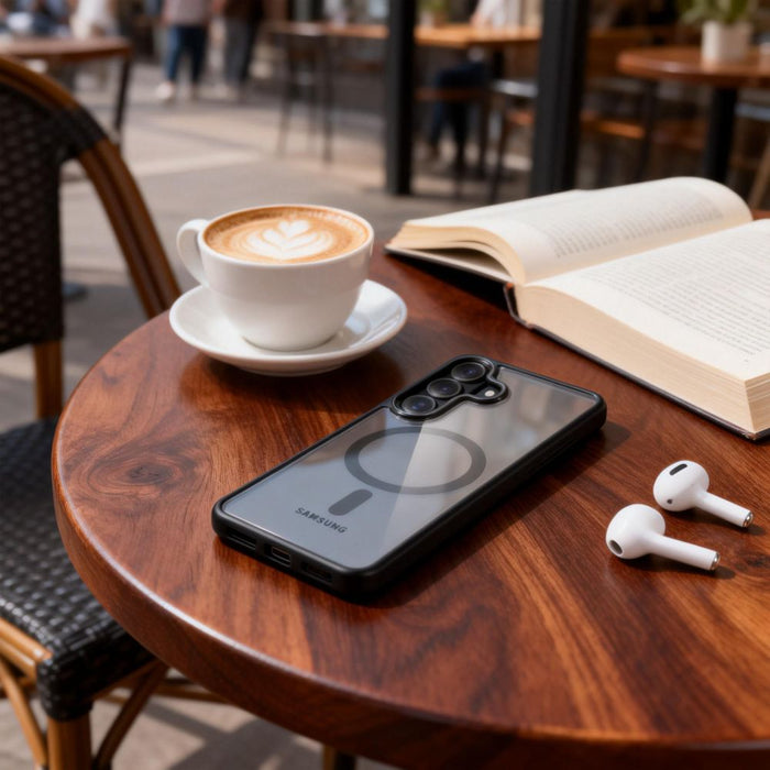 Калъф Tech-Protect Magmat MagSafe за Samsung Galaxy S26 - прозрачен, черен