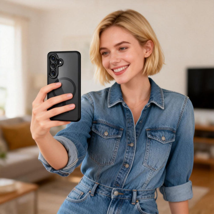 Калъф Tech-Protect Magmat MagSafe за Samsung Galaxy S26+ - прозрачен, черен