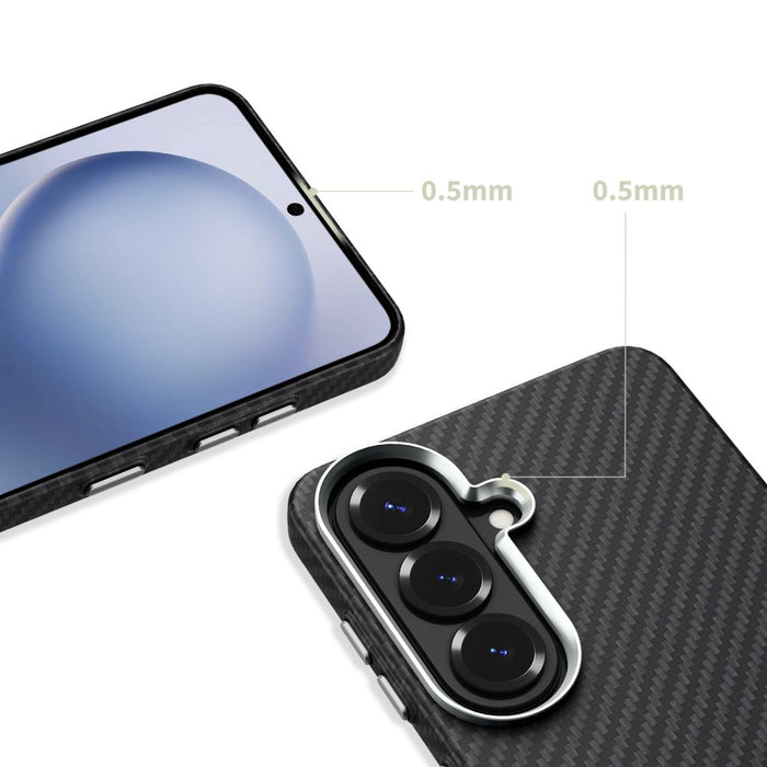 Калъф Tech-Protect Ion Carbon MagSafe за Samsung Galaxy S26 - черен и сребрист