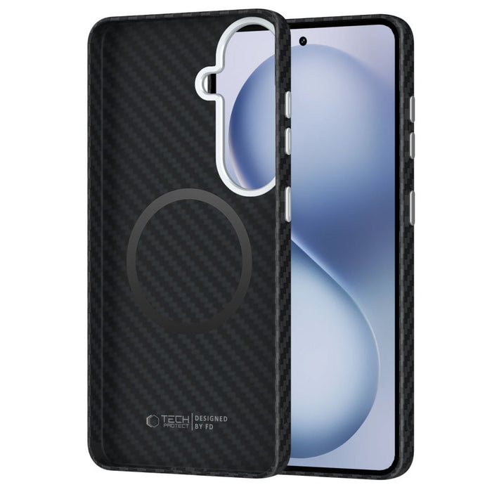 Калъф Tech-Protect Ion Carbon MagSafe за Samsung Galaxy S26 - черен и сребрист