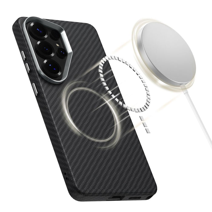 Калъф Tech-Protect Ion Carbon MagSafe за Samsung Galaxy S26 Ultra - черен и сребрист