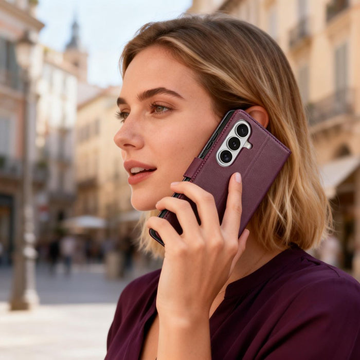 Калъф-портфейл Tech-Protect за Samsung Galaxy A57 5G - бордо