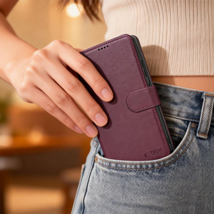 Калъф-портфейл Tech-Protect за Samsung Galaxy A57 5G - бордо