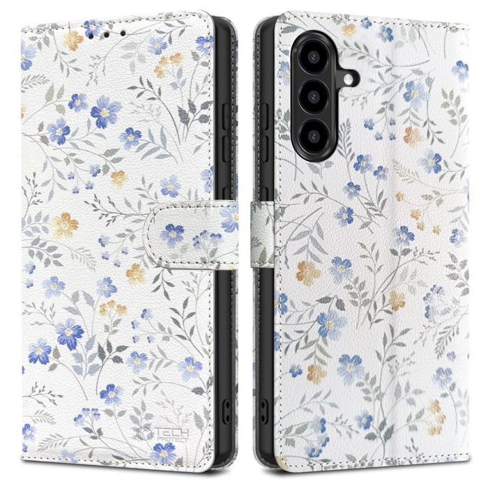 Калъф-портфейл Tech-Protect за Samsung Galaxy A57 5G - Цветни цветя
