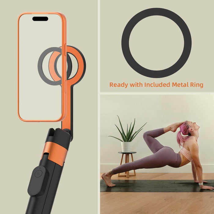 Tech-Protect L10S Bluetooth селфи стик статив - черен и оранжев