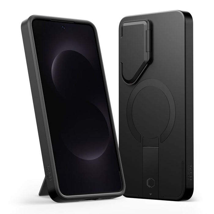 Кейс Tech-Protect Kevlar Aura MagSafe за Samsung Galaxy S26 - черен и оранжев