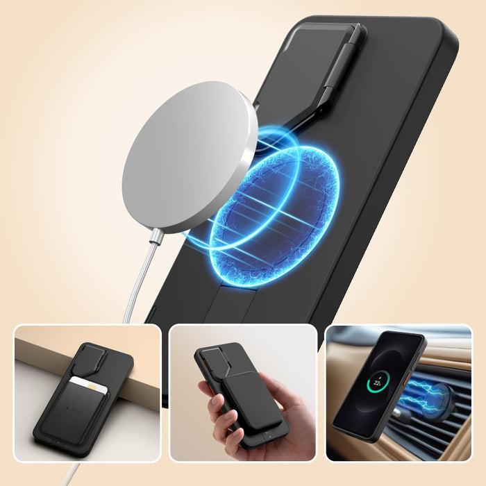 Кейс Tech-Protect Kevlar Aura MagSafe за Samsung Galaxy S26 - черен и оранжев