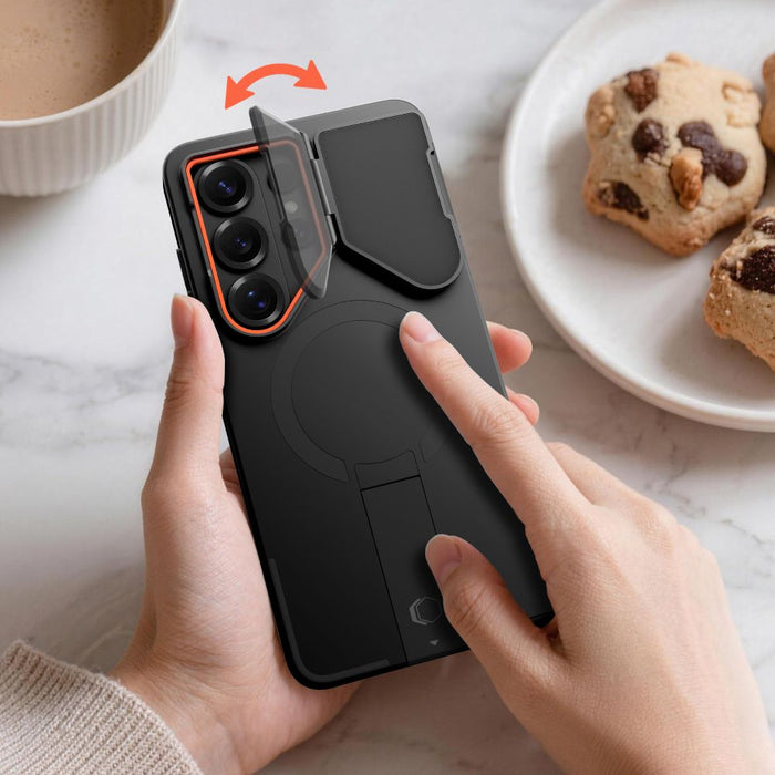 Кейс Tech-Protect Kevlar Aura MagSafe за Samsung Galaxy S26 Ultra - черен и оранжев