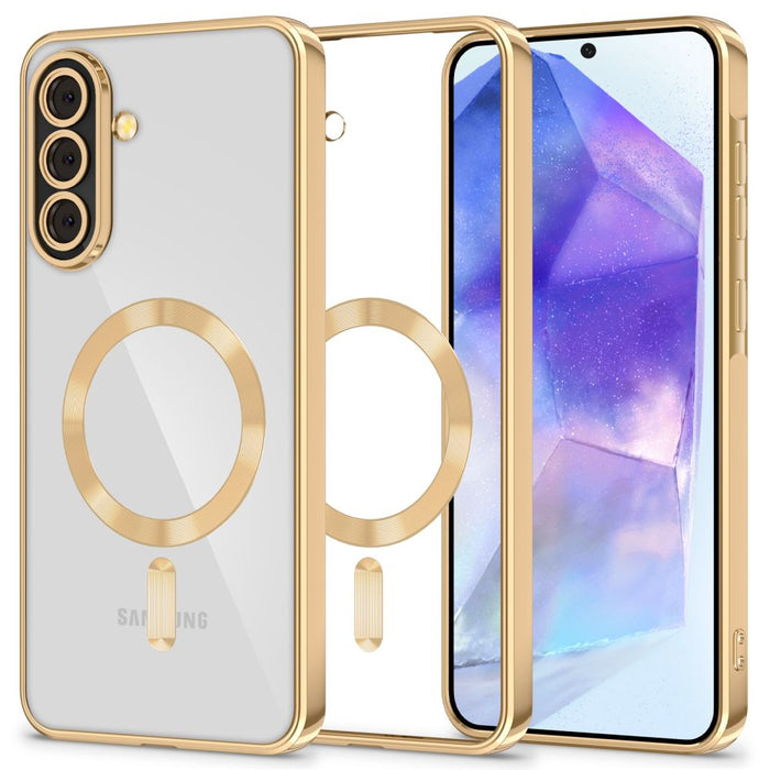 Кейс Tech-Protect MagFlex MagSafe за Samsung Galaxy A57 5G - прозрачен златист
