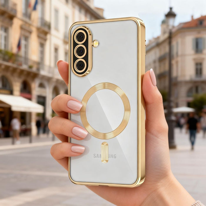 Кейс Tech-Protect MagFlex MagSafe за Samsung Galaxy A37 5G - прозрачен златист