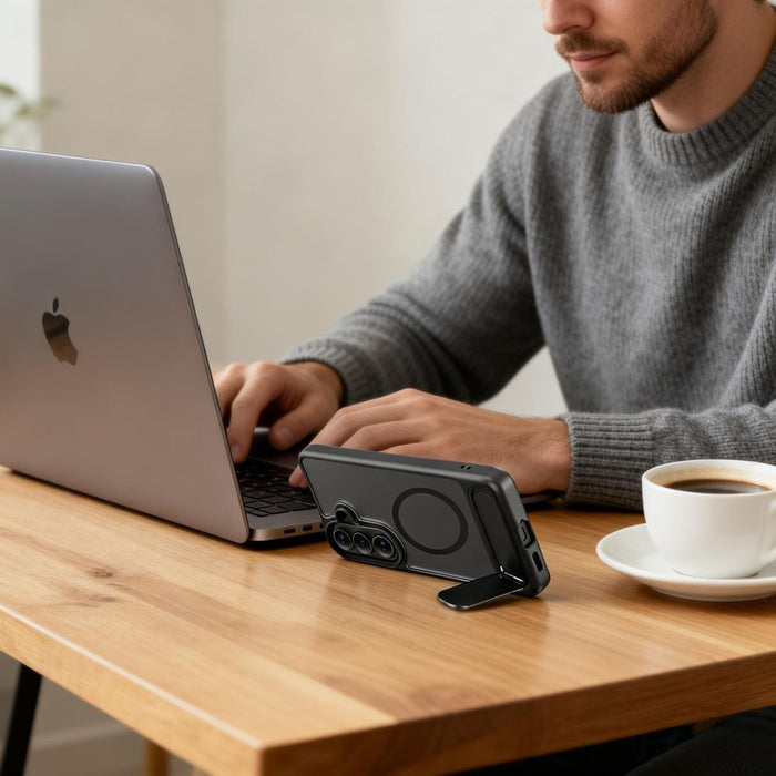 Кейс Tech-Protect MagRack MagSafe за Samsung Galaxy S26 - матово черен