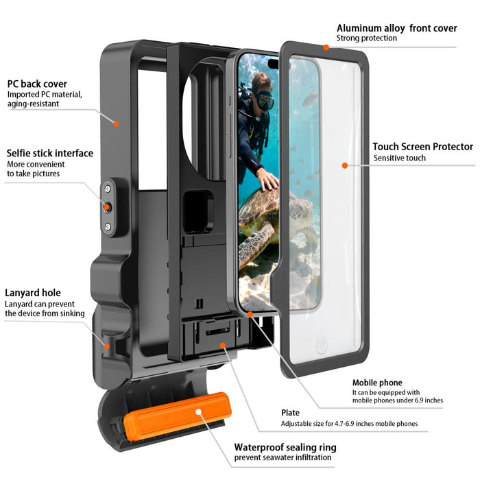 Водоустойчив калъф за телефон Tech-Protect IPX8 Pro - сив и черен
