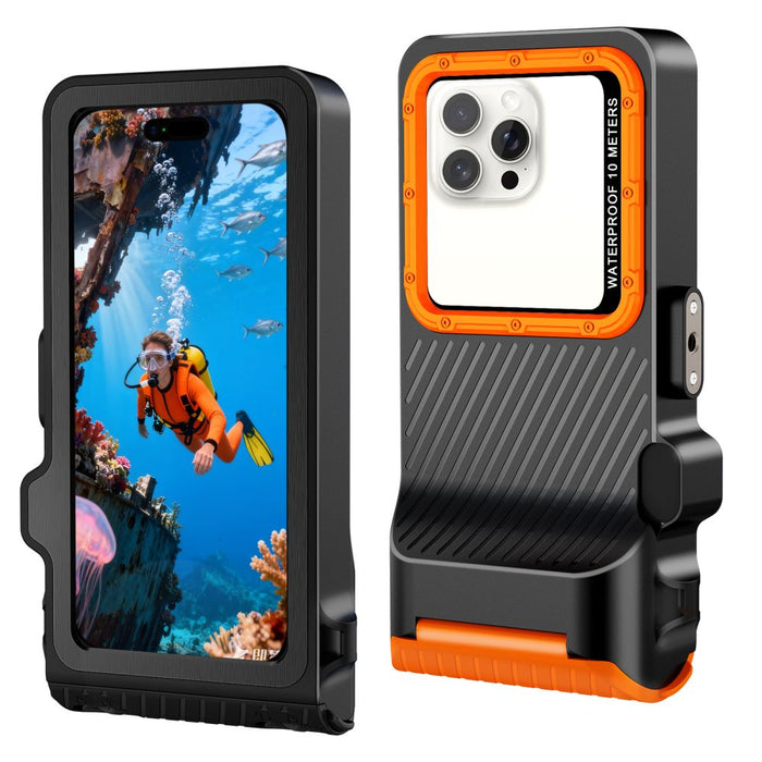 Водоустойчив калъф за телефон Tech-Protect IPX8 Pro - оранжев и черен