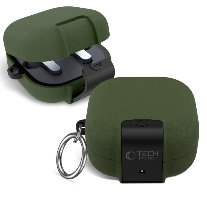 Tech-Protect тънък калъф с кука за Samsung Galaxy Buds 4 / 4 Pro - зелен