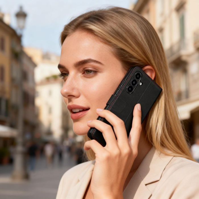 Калъф-портфейл Tech-Protect за Samsung Galaxy A57 5G - черен и червен