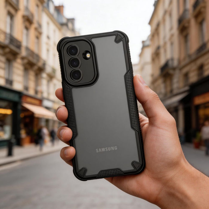 Кейс Tech-Protect Rugged Shield за Samsung Galaxy A57 5G - прозрачен черен