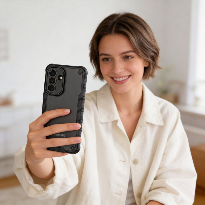 Кейс Tech-Protect Rugged Shield за Samsung Galaxy A57 5G - прозрачен черен