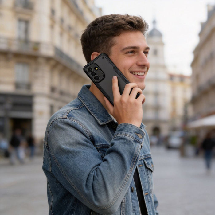 Кейс Tech-Protect Rugged Shield за Samsung Galaxy A57 5G - прозрачен черен