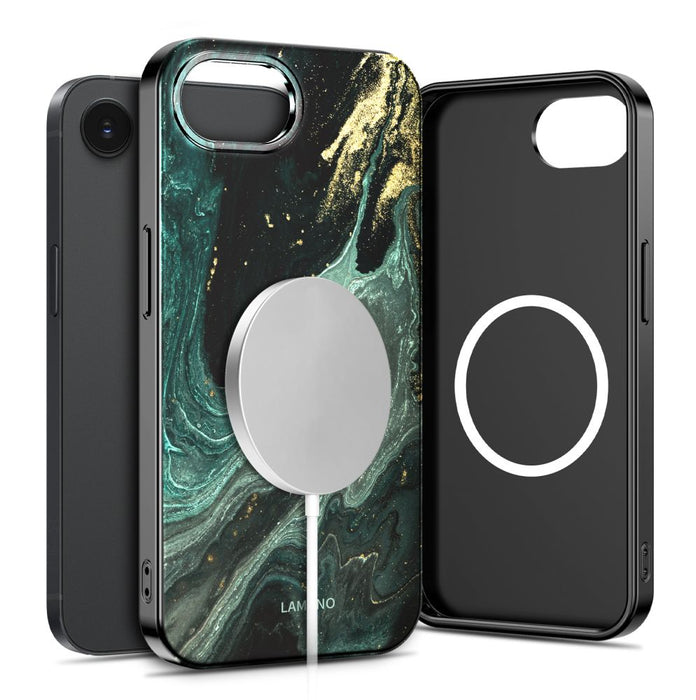 Калъф Tech-Protect Lamano MagSafe за iPhone 16e / 17e - черен и зелен