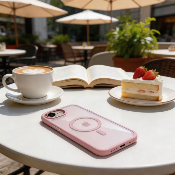 Кейс Tech-Protect Magmat MagSafe за iPhone 16e / 17e - прозрачен розов