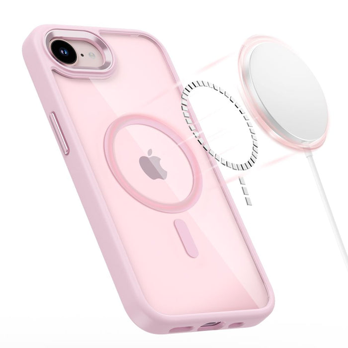 Кейс Tech-Protect Magmat MagSafe за iPhone 16e / 17e - прозрачен розов