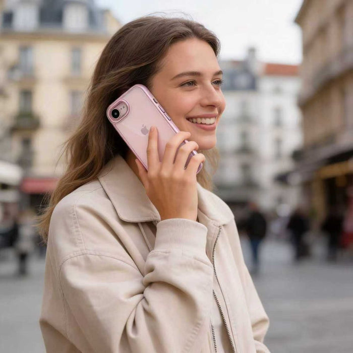 Кейс Tech-Protect Magmat за iPhone 16e / 17e - прозрачен розов
