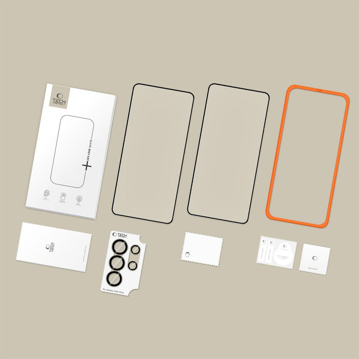 Tech-Protect Easy Set+ 3-Pack от закалено стъкло за Samsung Galaxy S26 Ultra - черно