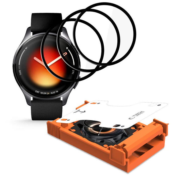 Tech-Protect Easy Set Flex+ хибридно стъкло за Xiaomi Watch 5, комплект от 3 броя - черно